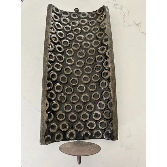 Sconce Large Wall Candle Holder 14x8 Outside/Inside Blue Grey Large - Picture 5 of 8